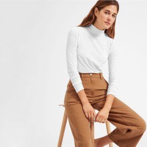 Everlane Pima Turleneck, White, XS, LIKE NEW